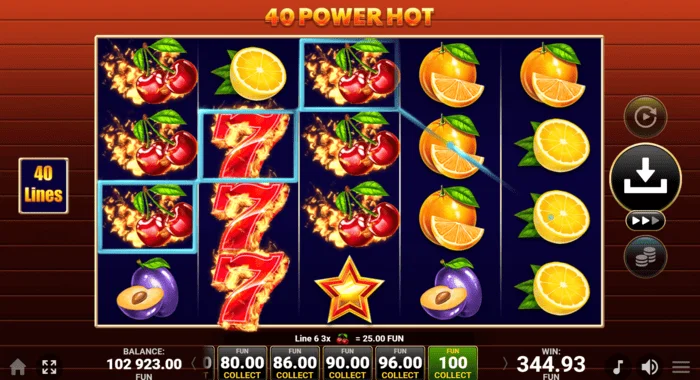 Gain de jeu de base 40 Power Hot Coin Boost